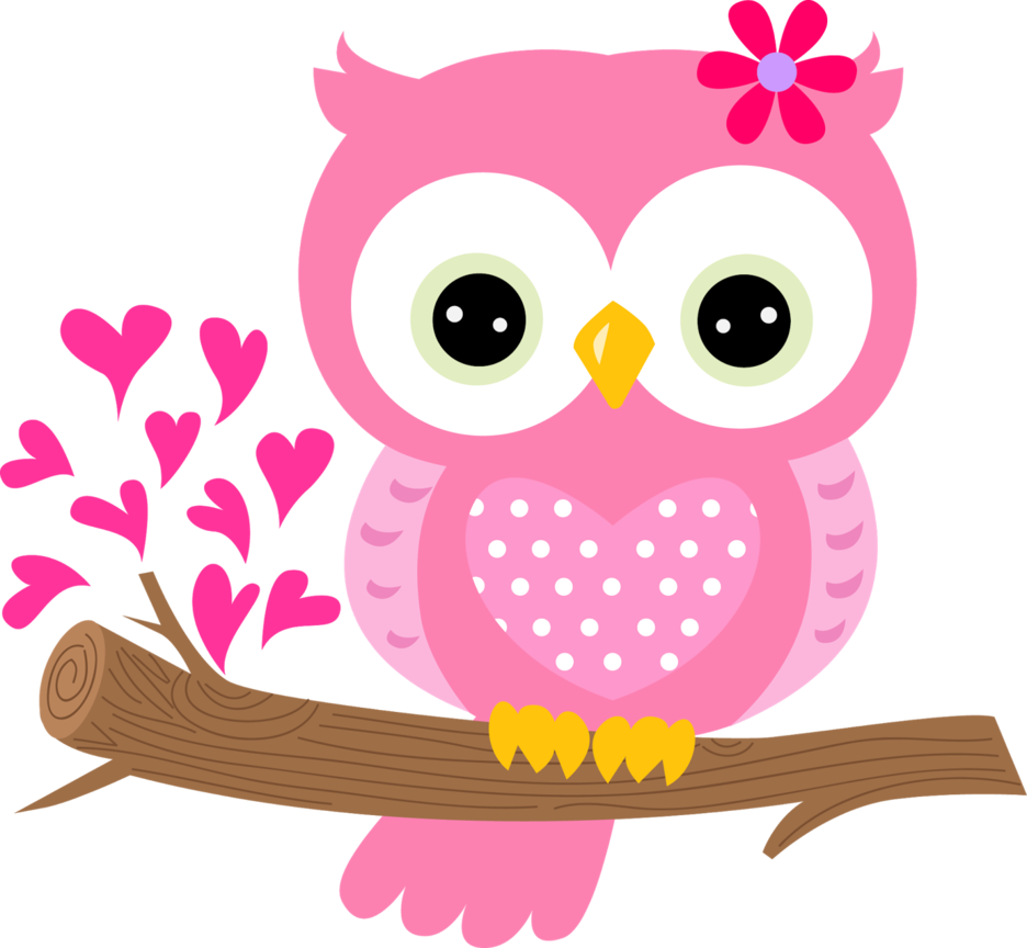 Owl Pink Clip Art - Baby Owl Cartoon (936x864)