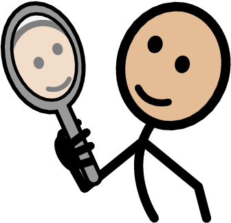 Image Of Looking In A Mirror - Looking In A Mirror Clipart (394x336)