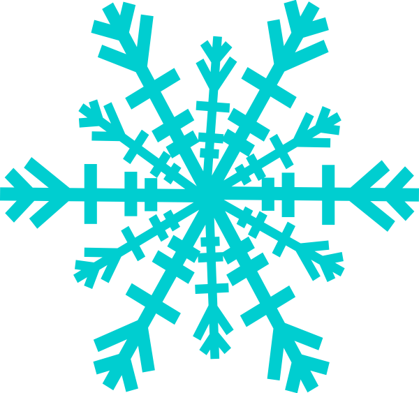 Snowflake Clip Art At Clker - Turquoise Snowflake Png (600x563)