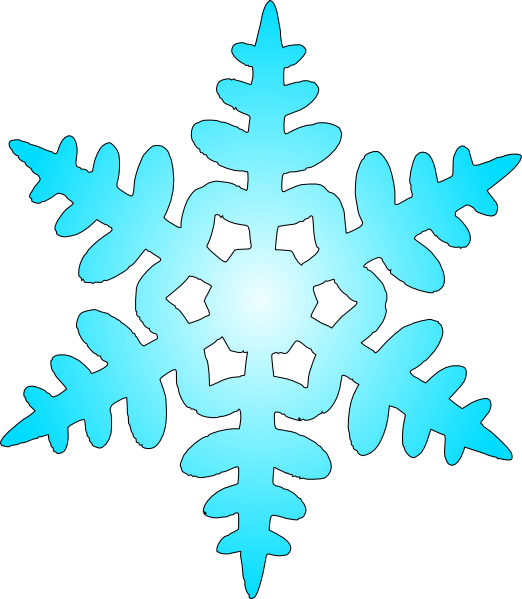 Blue Snow Flake Clip Art At Clker - Snow Crystal Png (522x599)