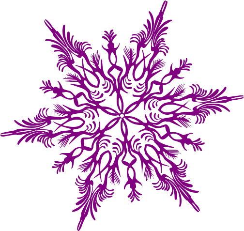 Purple Clipart Snowflake - Black Snowflake Transparent (512x512)