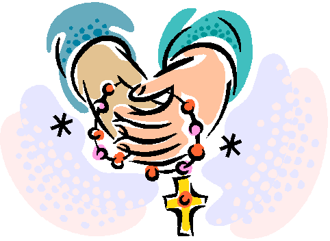 Chapelet - Praying The Rosary Clipart (482x352)