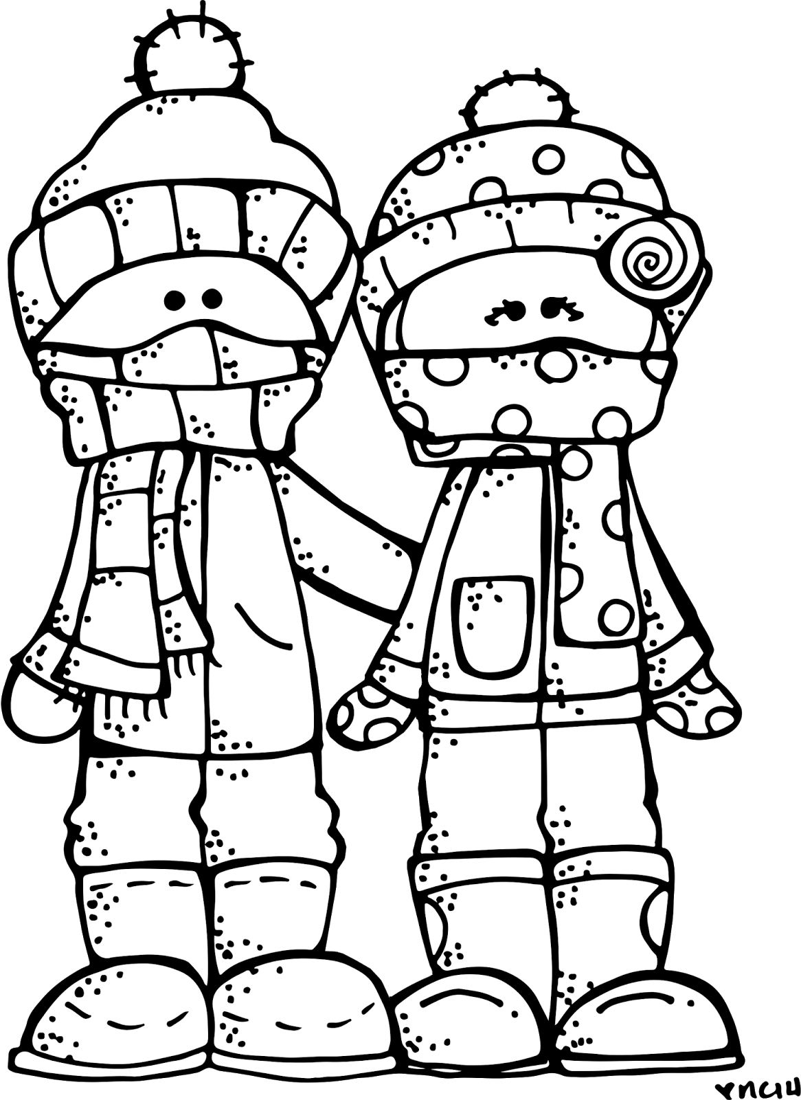 Winter Clipart Black And White - Winter Melonheadz (1166x1600)