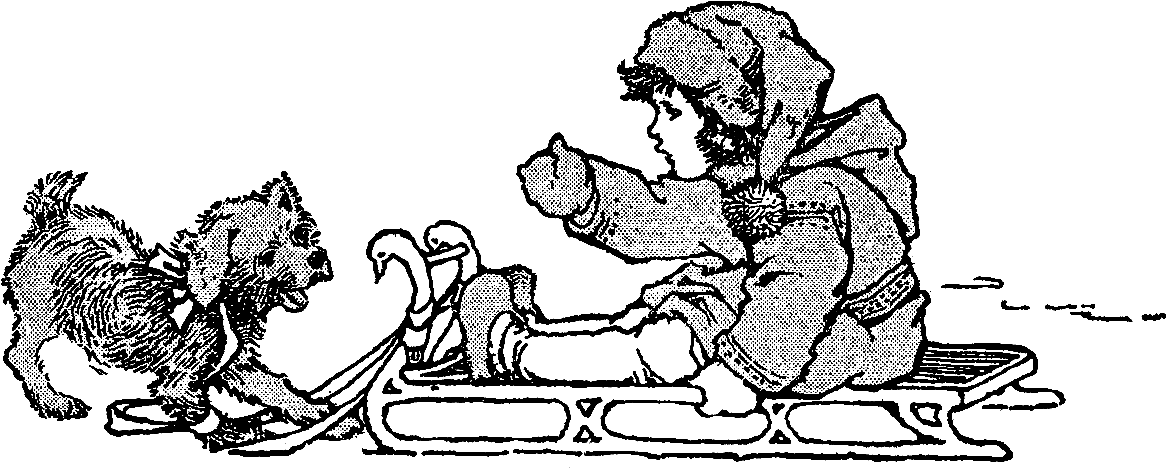 Winter Sled Dog Clipart - Cartoon (1323x586)