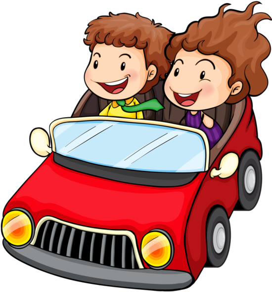 Personnages, Illustration, Individu, Personne, Gens - Riding In The Car Clip Art (600x594)
