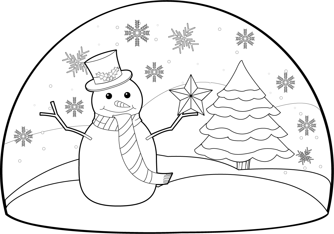 Winter Clipart Winter Scenery - Snowman (1326x930)