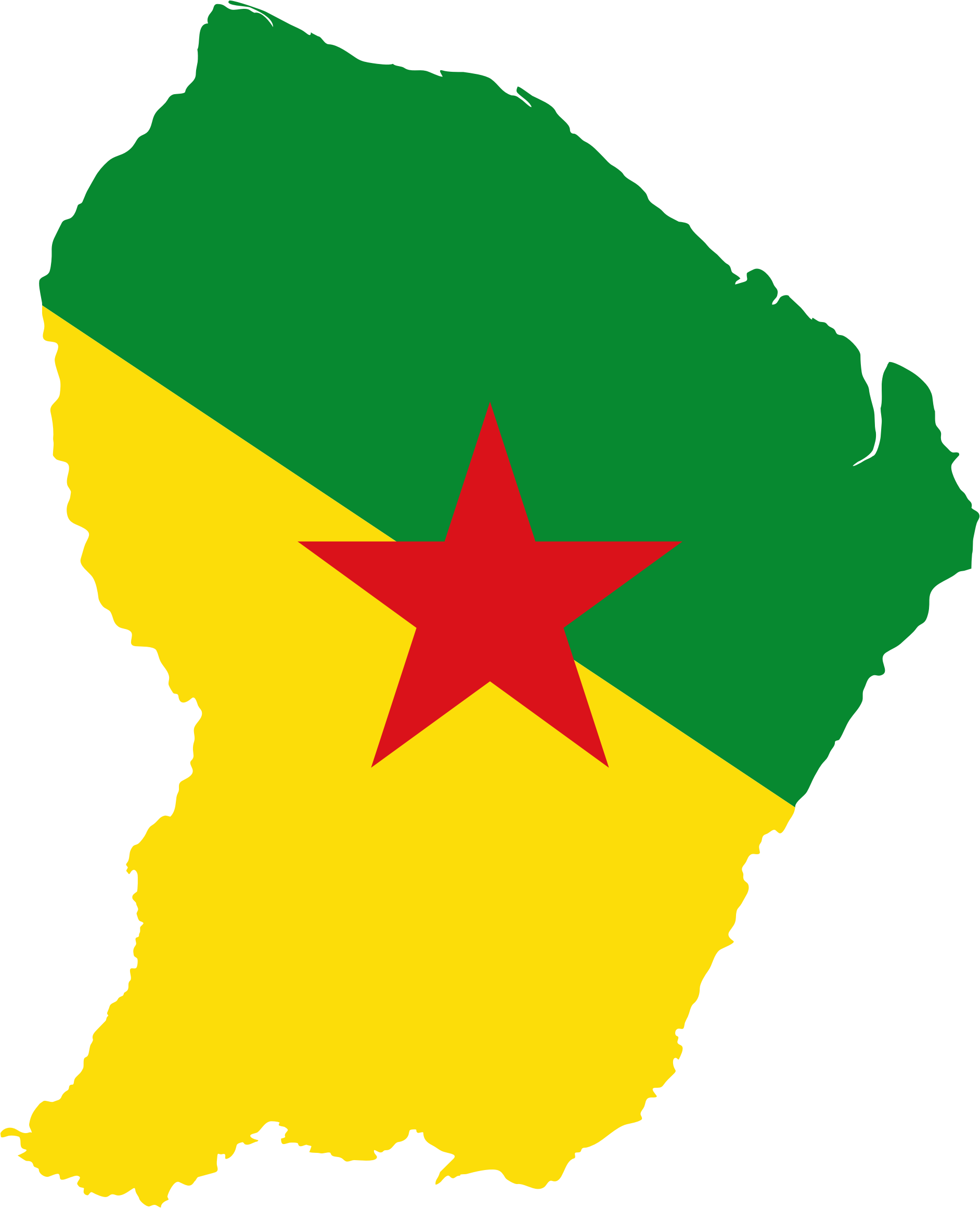 Guiana Map Flag - French Guiana Flag Country (1884x2322)