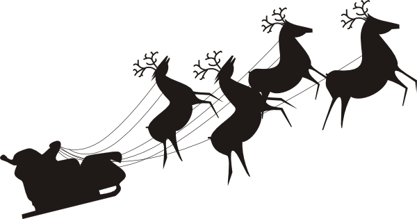 Santa Claus Sledge Clip Art - Santa Sleigh Clipart Transparent (600x315)