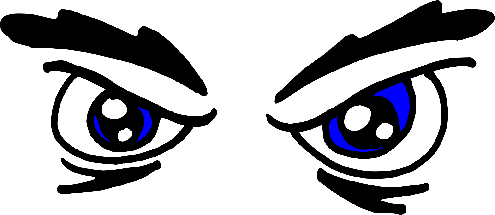 Eye Clipart Png Transparent - Angry Eyes Clipart (2400x1215)