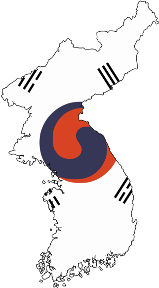 Flag Map Of The Korean Empire - Korean Flag Png (444x599)
