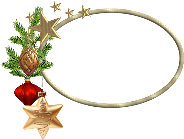 Cadre - Oval Christmas Frame Png (664x495)