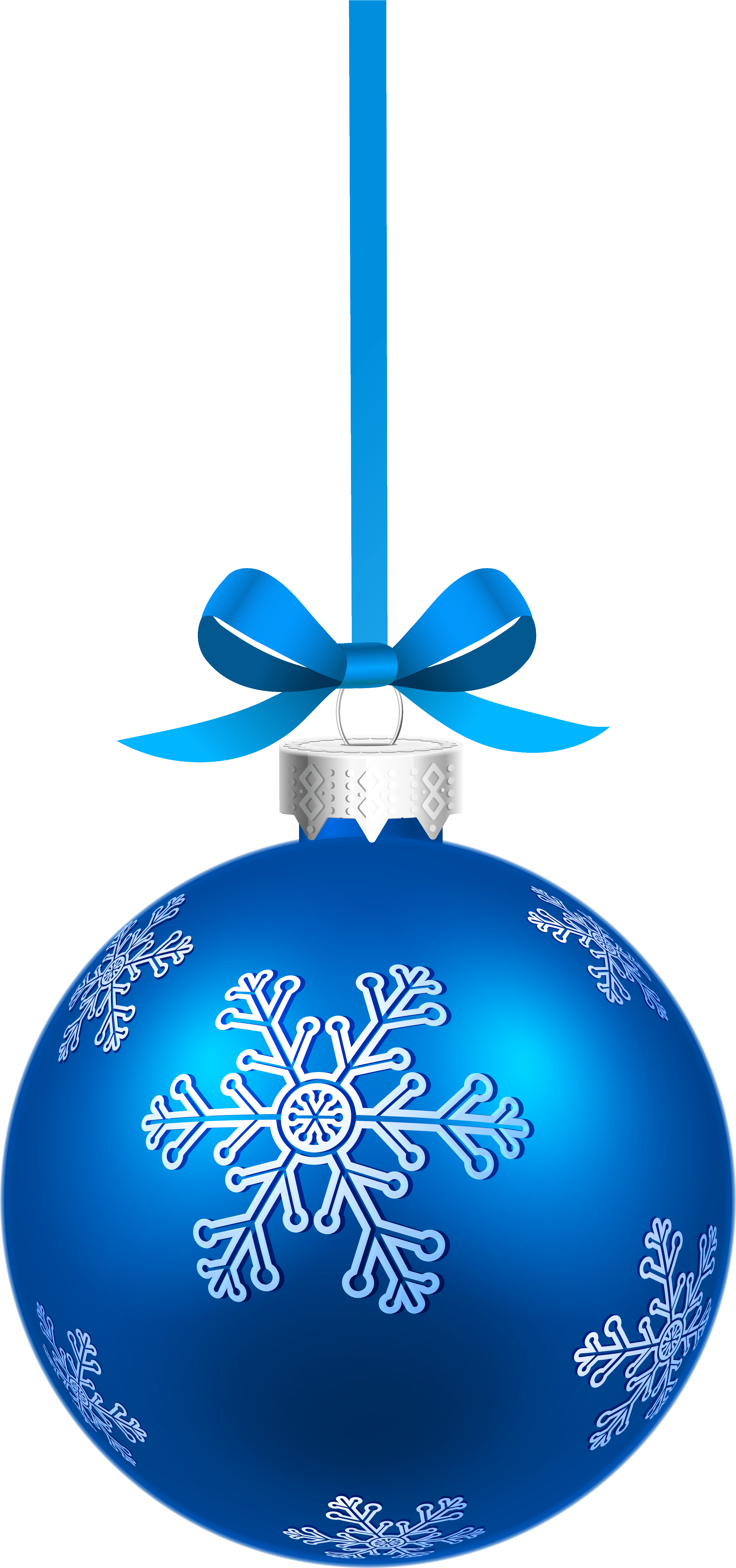 Snowflake Clipart Blue Christmas - Blue Christmas Ball Png (2949x6094)