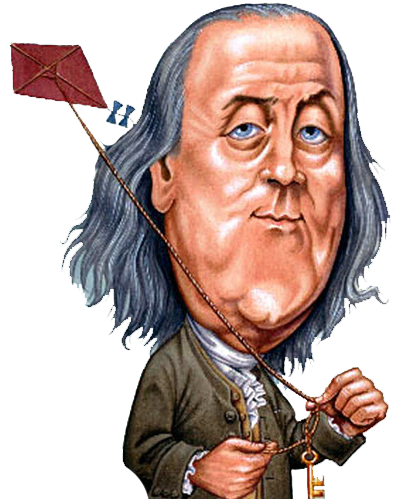 Free To Use Public Domain Famous People Clip Art - Ben Franklin Book (500x500)