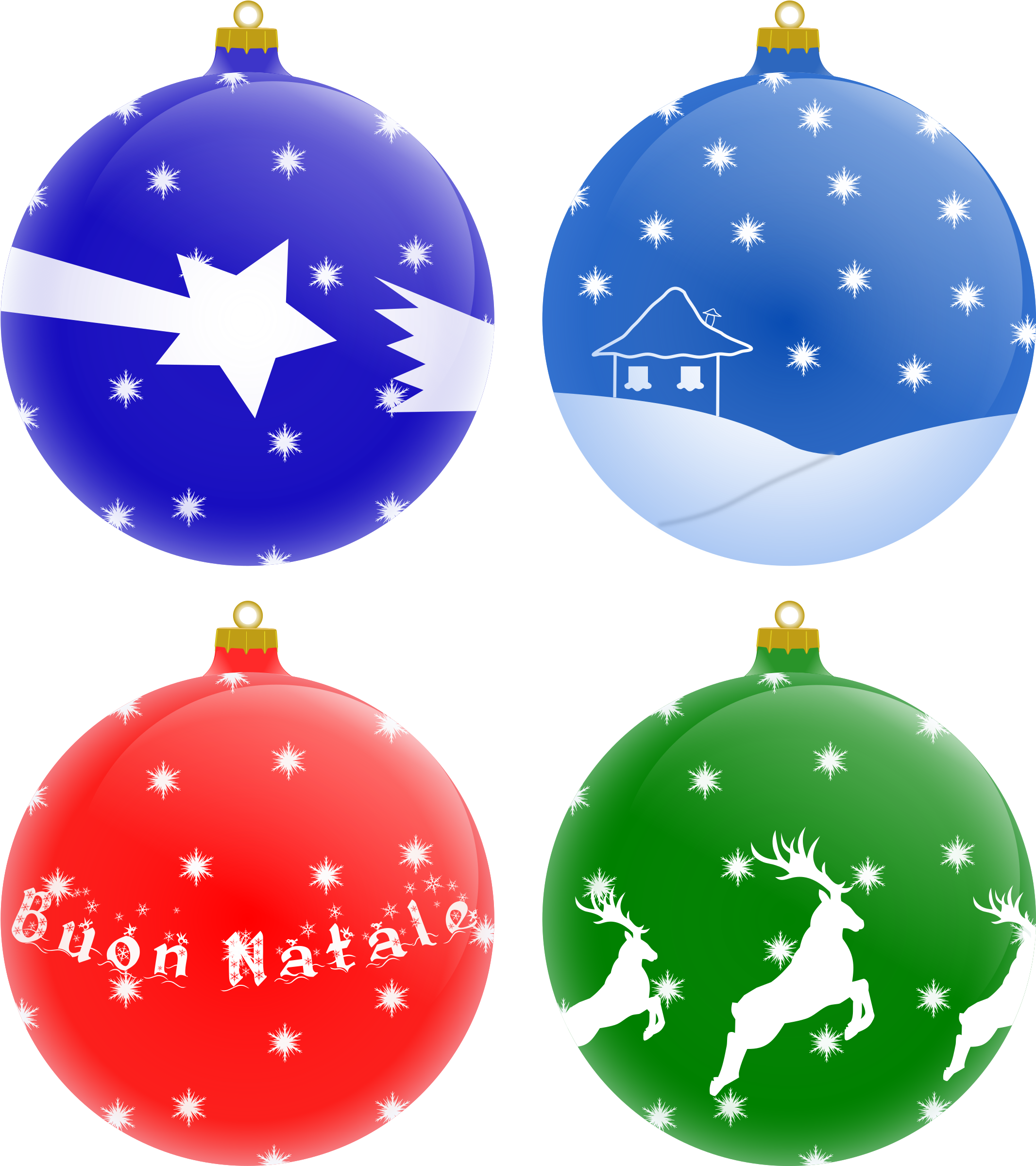 Big Image - Blue Bola Bola Natal Png (2206x2400)