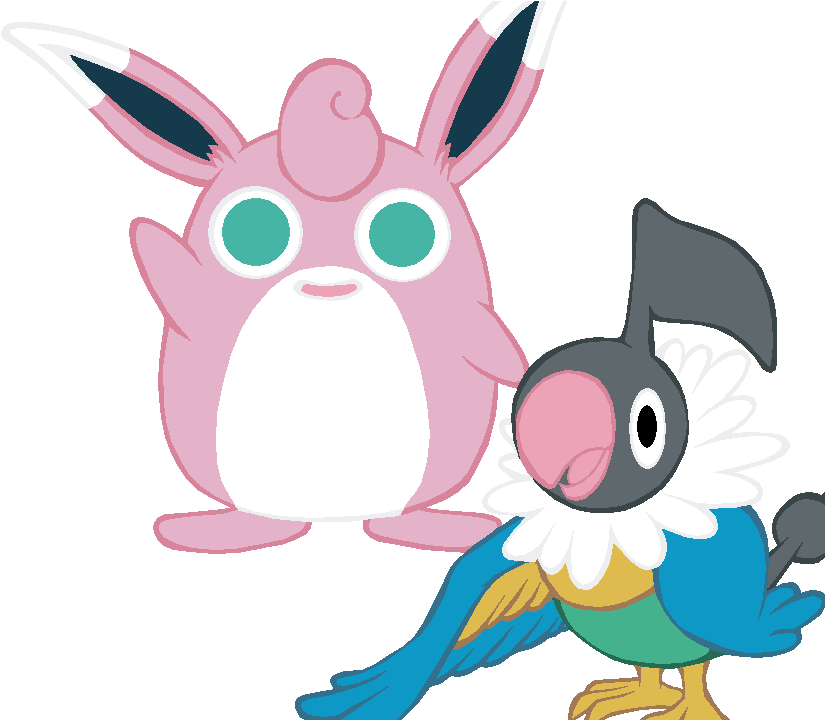 ~pokebase~ Wigglytuff And Chatot By Yukimemories - Chatot Base (1000x719)