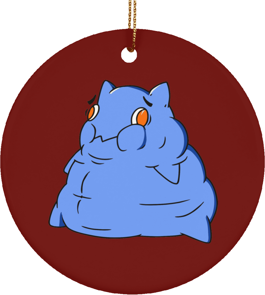 Graves Disease Monster Ceramic Circle Ornament - Portrait Of A Woman In A Rose Dress (1155x1155)