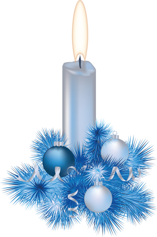 Christmas Blue Candle * - Blue Christmas Candle Clipart (529x800)