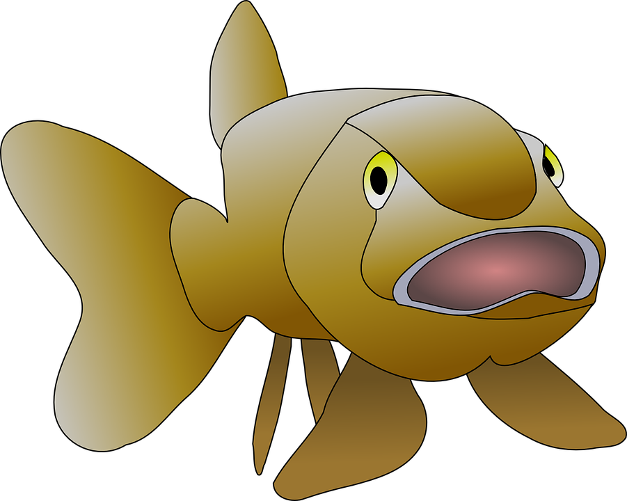 Cute Goldfish Cliparts 24, - Brown Fish (901x720)