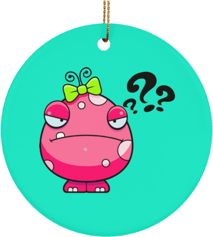 Misdiagnosis Monster Ceramic Circle Ornament - Drawing (480x480)