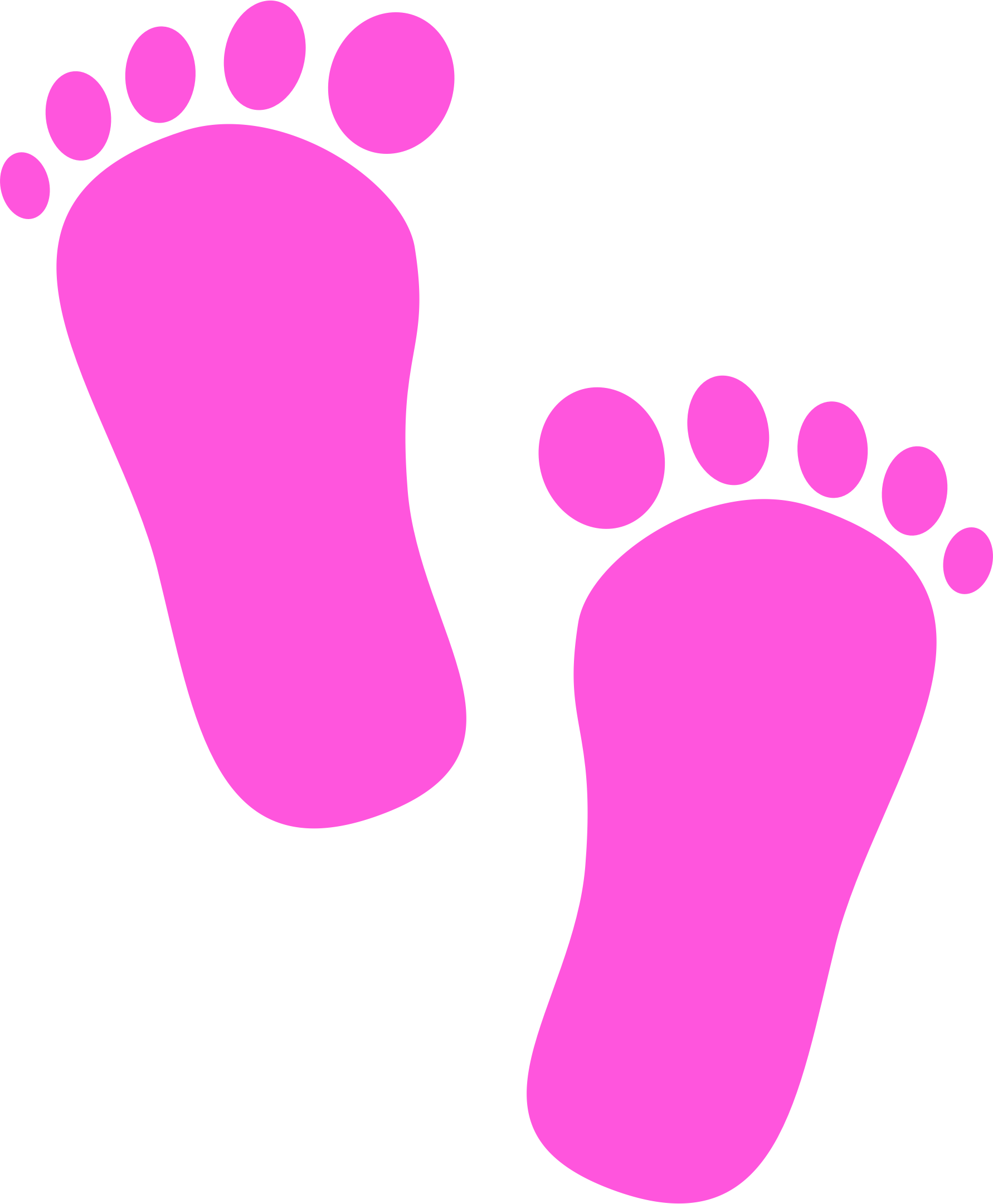 Pink Baby Footprints Clipart - Baby Foot Prints Pink (2024x2400)