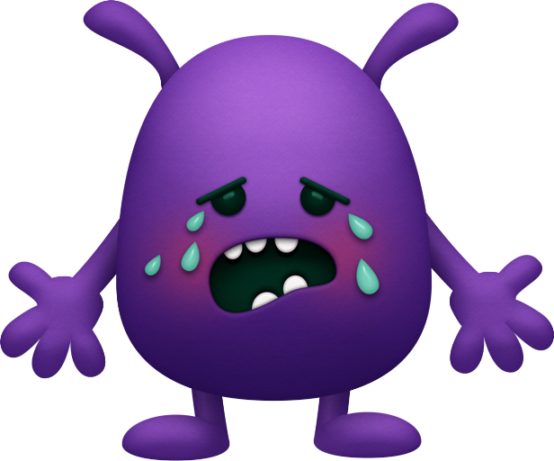 Hw Monstre Violet Qui Pleure - Emoticon (616x512)