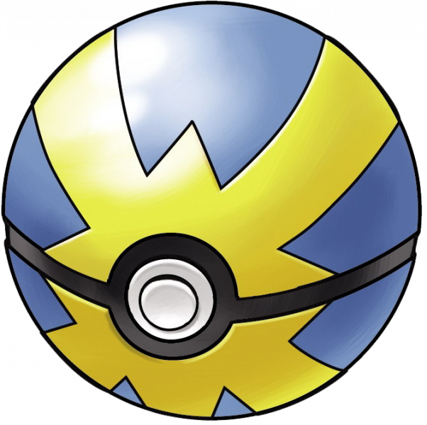 Blue And Yellow Pokeball (602x600)