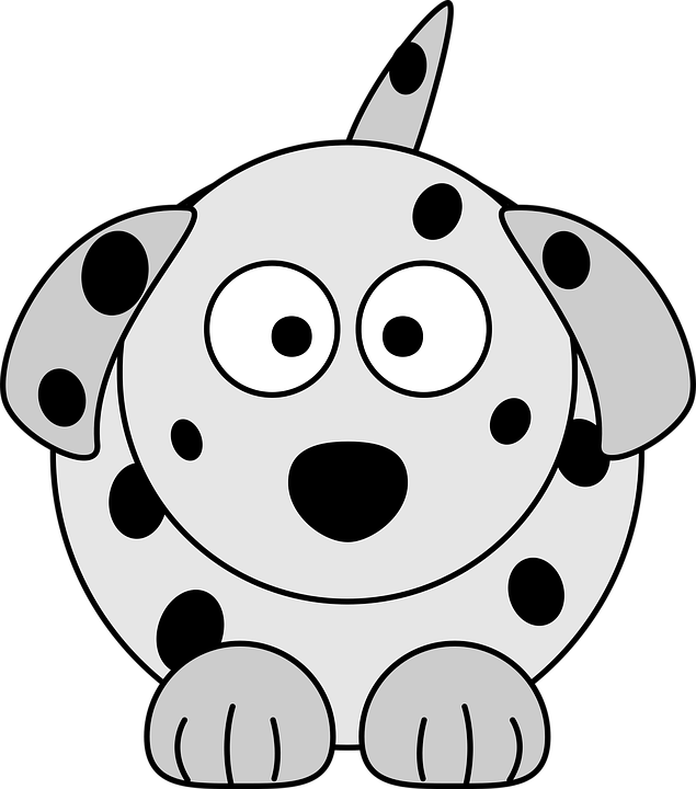 Dog Clipart Colour - Cartoon Dogs With Spots (635x720)