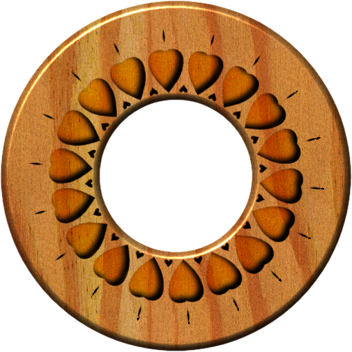 Frame Wooden Circle Heart Cutouts - Circle (505x505)