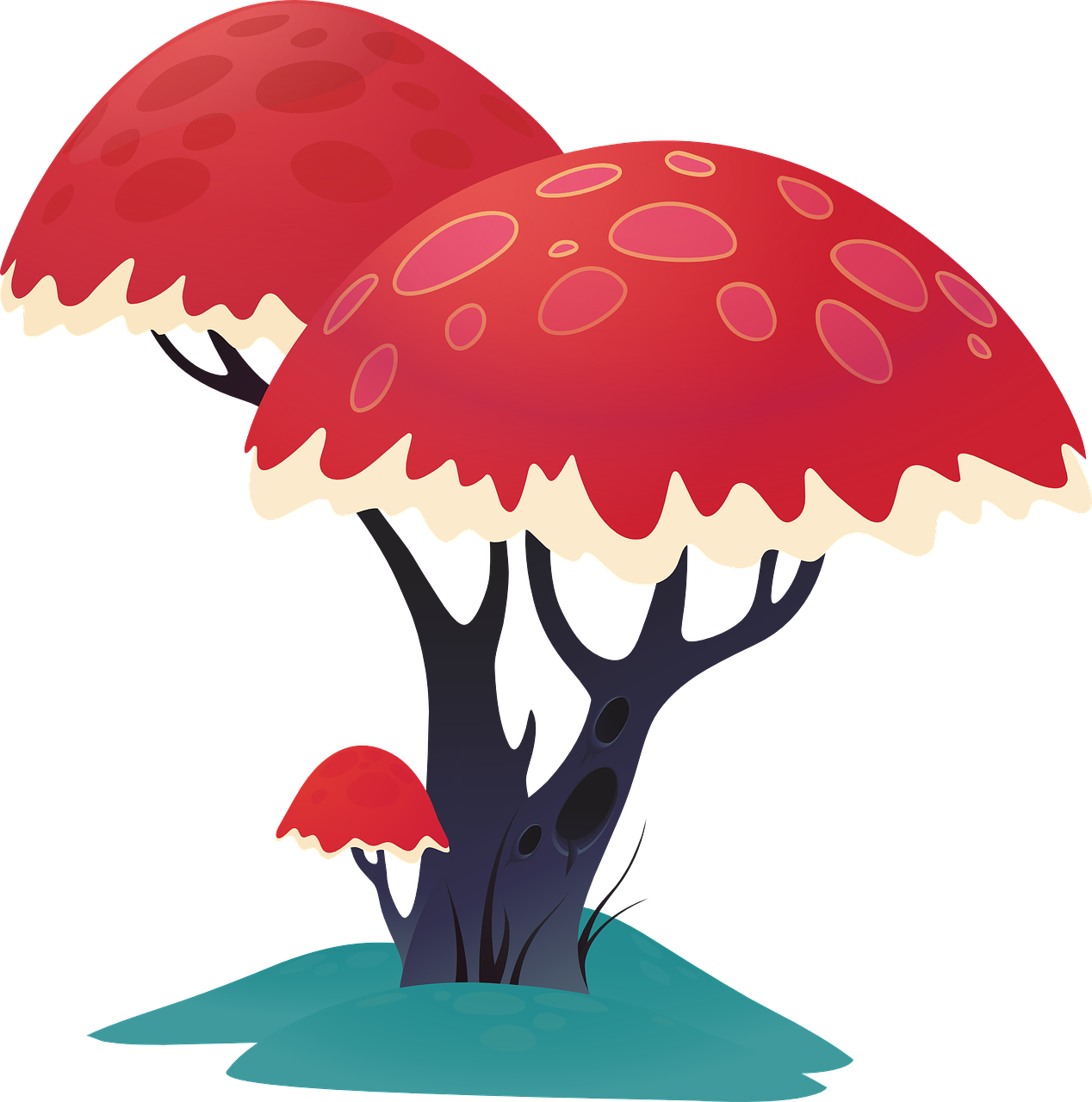 Tree Art Trunk Artwork Cartoon Png Image - Batang Pohon Kayu Kartun (1268x1280)