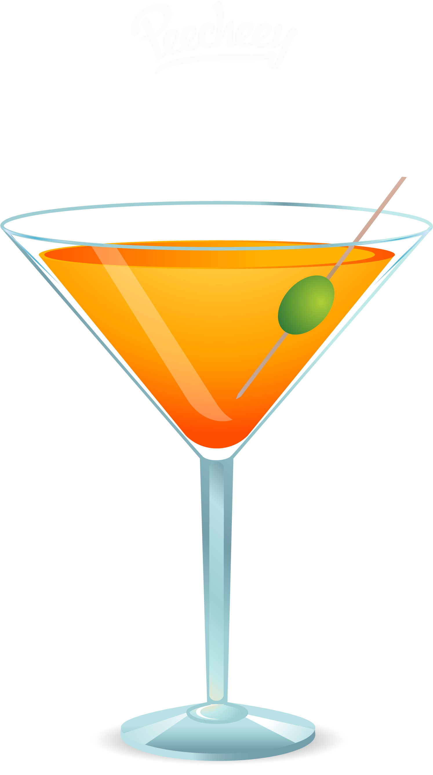 Cocktail Martini Orange Juice Clip Art - Cocktail (1500x2685)