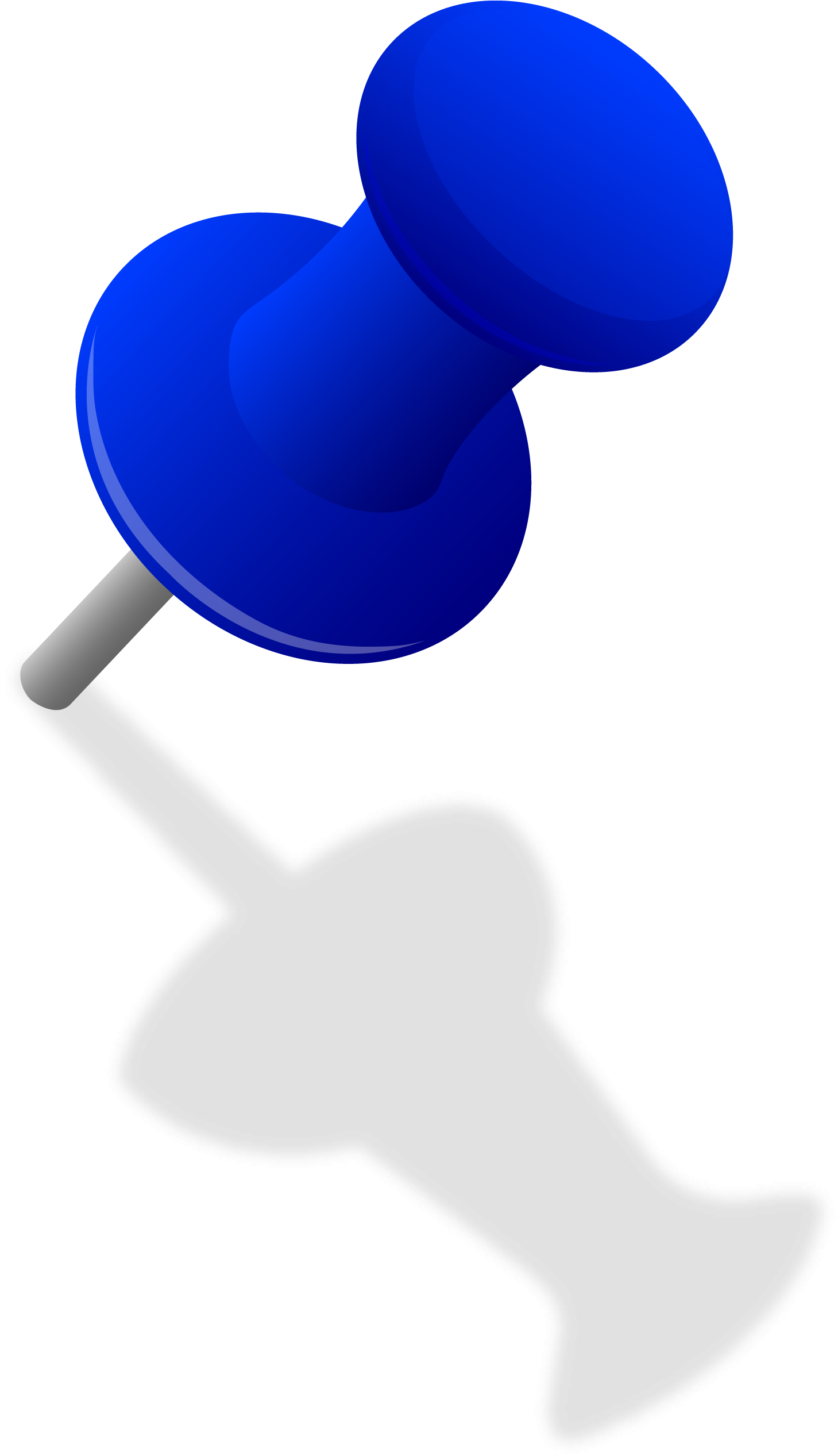 Blue Thumbtack In Wall - Push Pin Clip Art (1700x2658)
