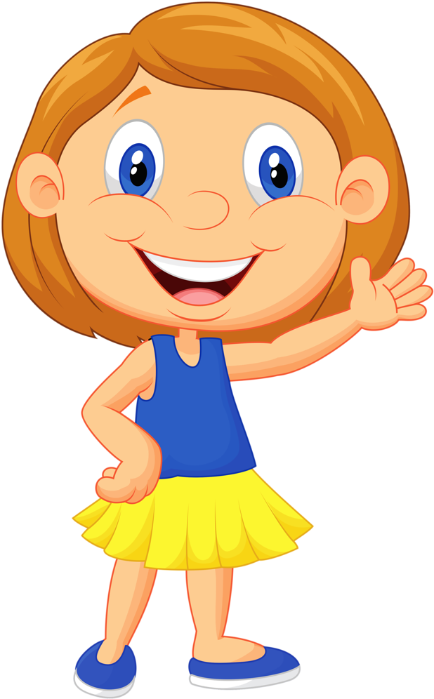 Girl Waving Hello Clipart (647x1024)