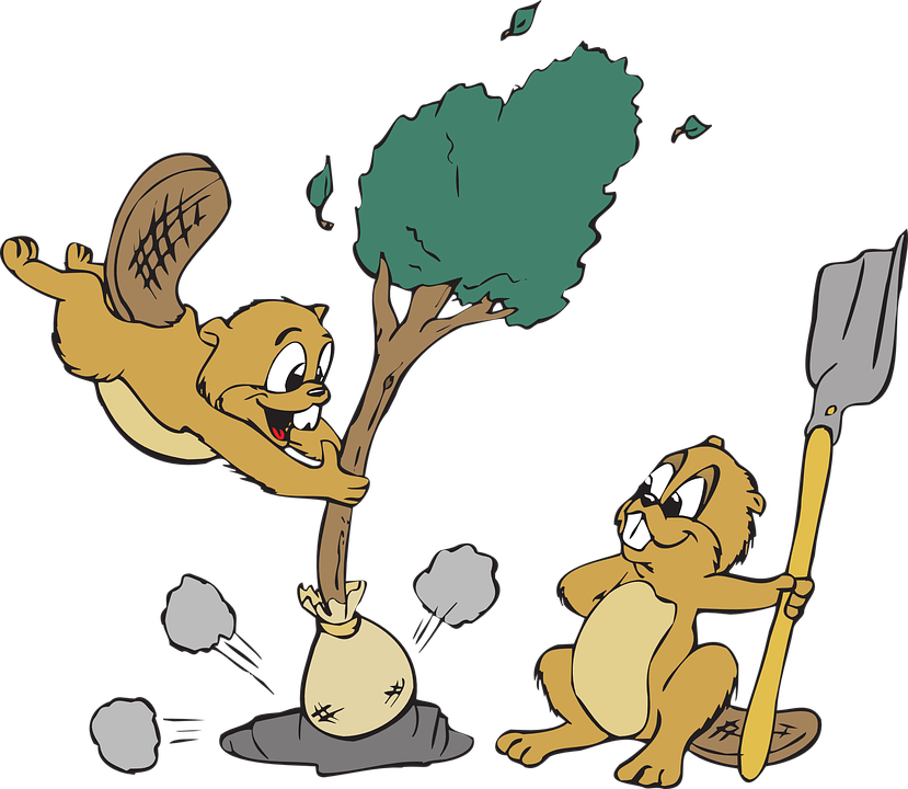 Animal Hole Cliparts - Animated Clip Art Of Planting A Tree (829x720)