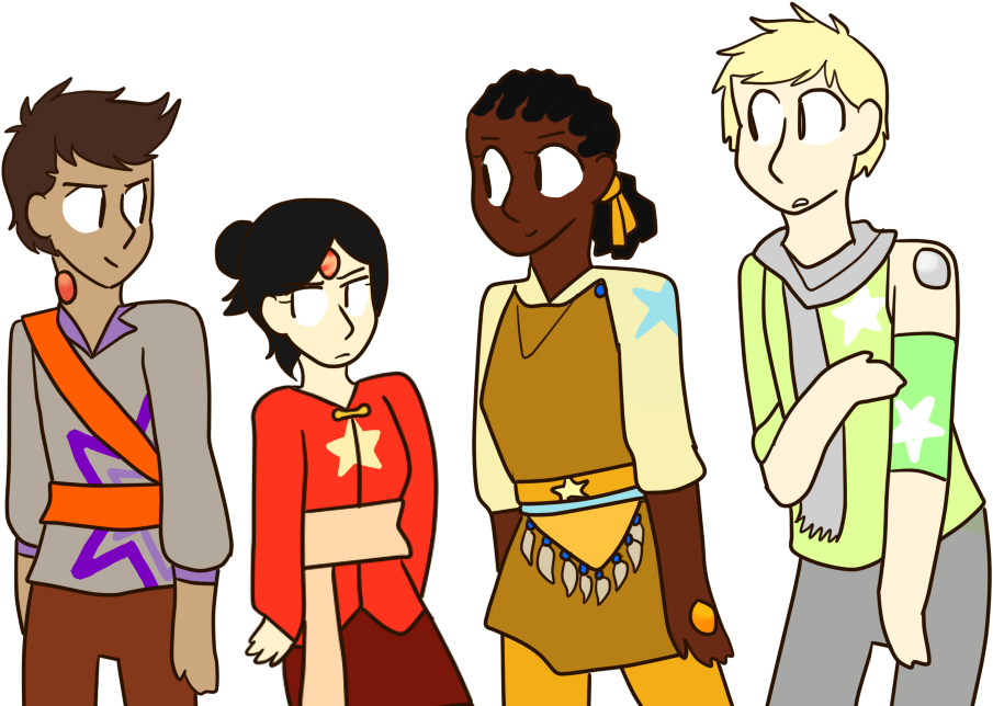 The Four Fallen Gems By Starchaeopteryx - Deviantart (1000x700)