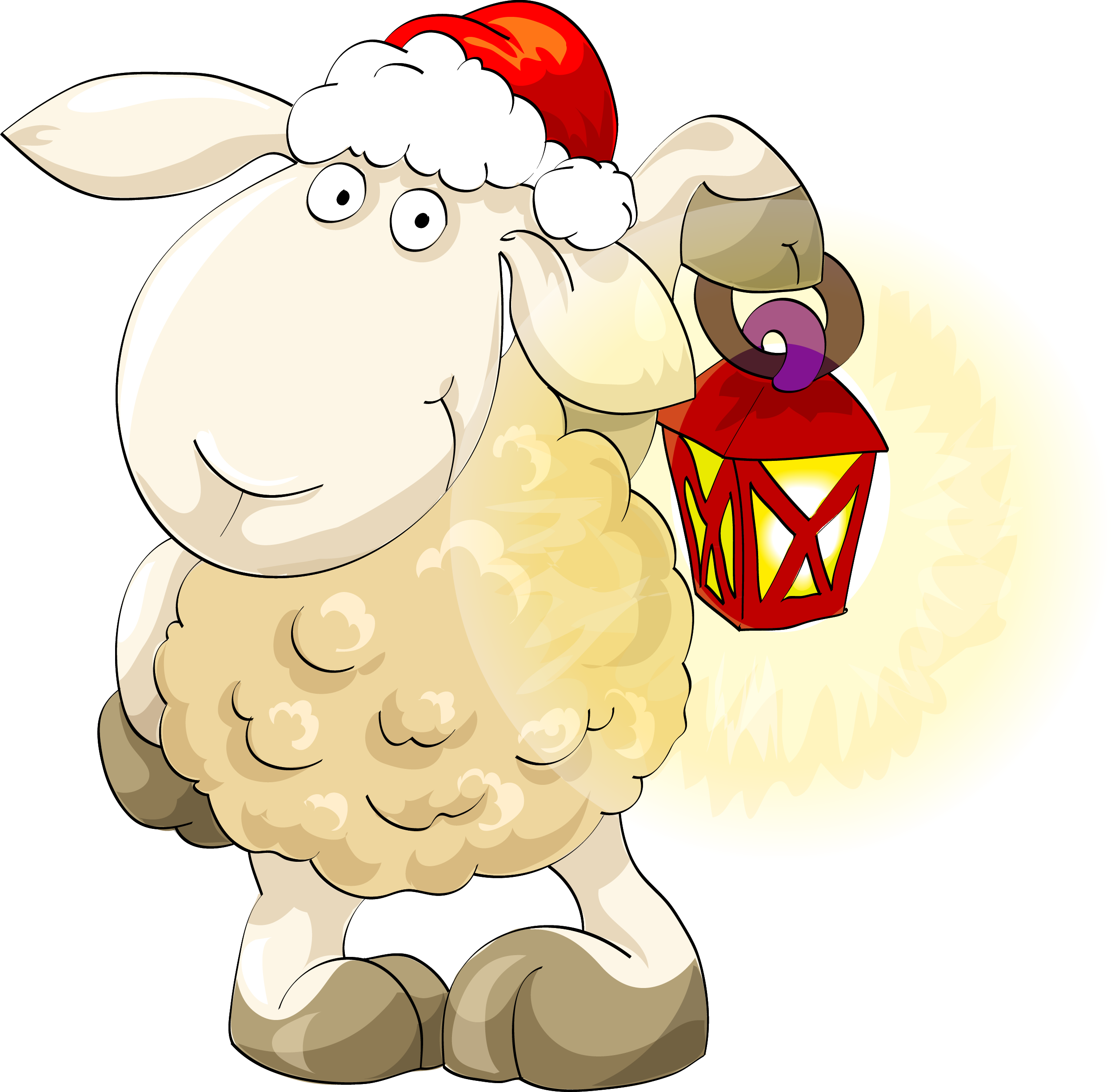 Tubes Noel / Animaux - Christmas Sheep Clipart (2500x2457)