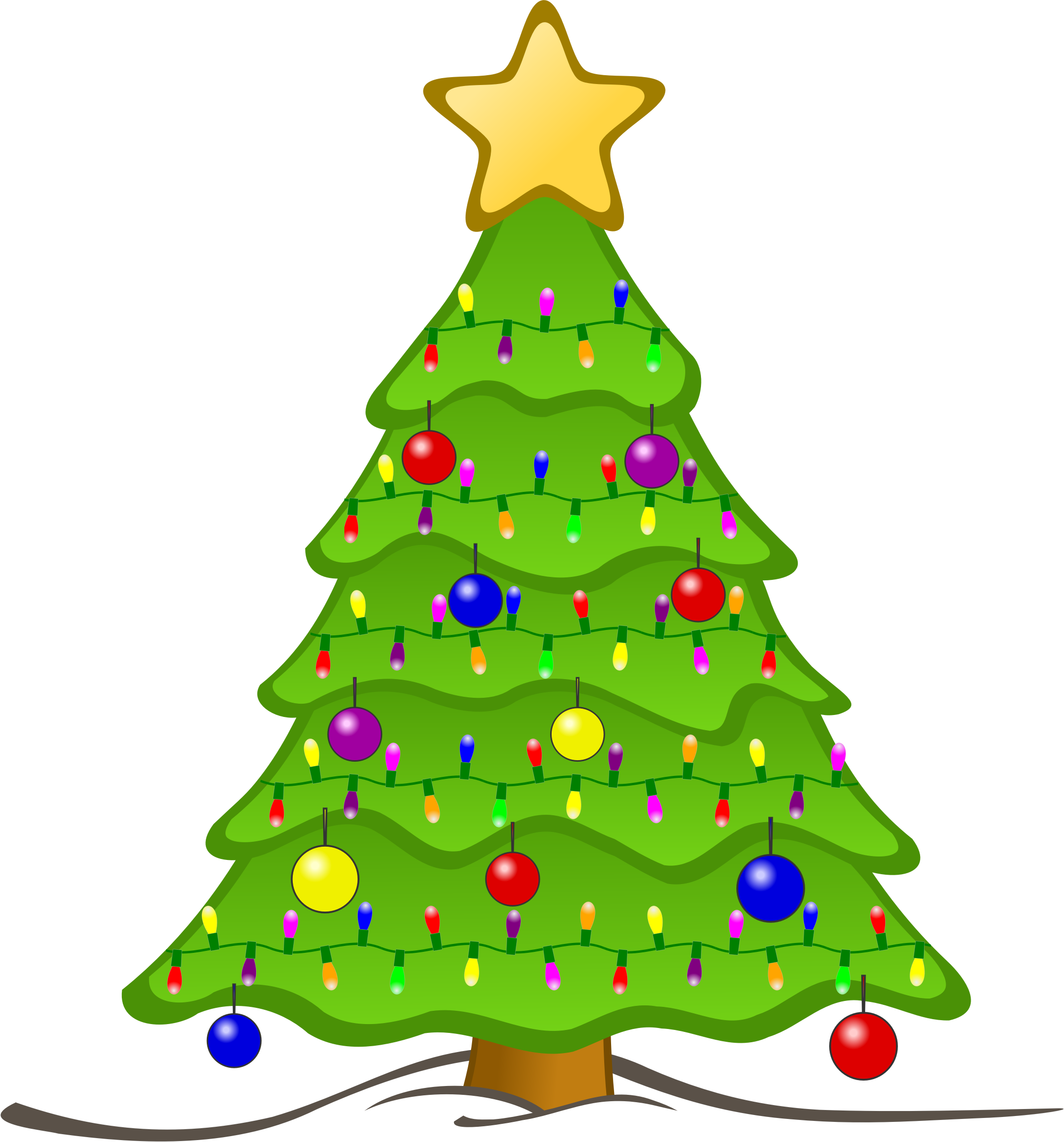 Christmas Tree Clipart Christmastree - Christmas Tree Pillow Case (2166x2324)