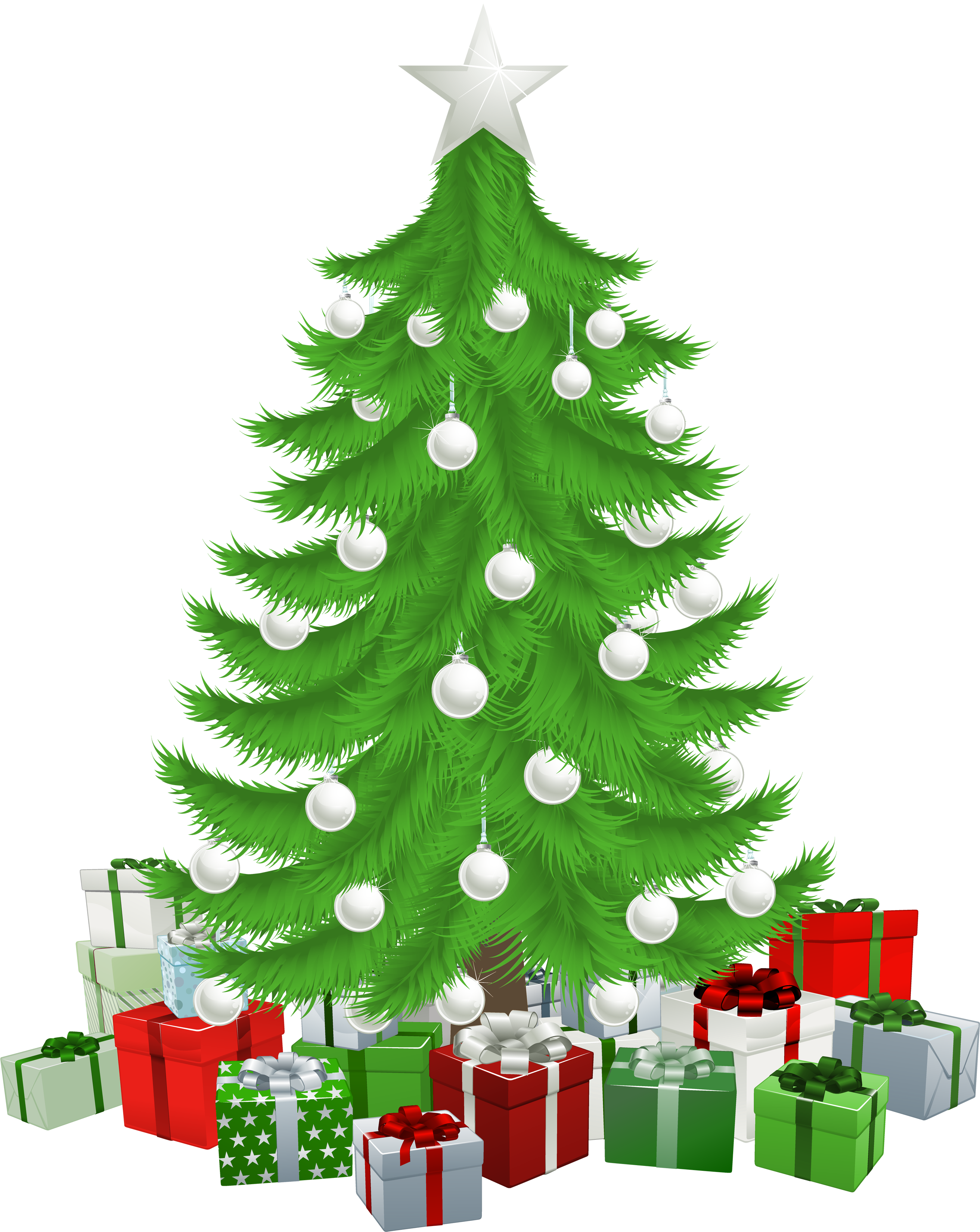 Drawing Lovely Christmas Tree With Presents 11 Transparent - Christmas Tree With Presents Transparent (2845x3456)