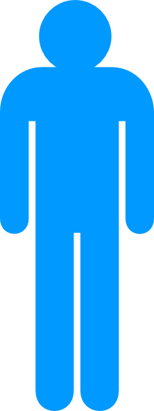 Boy Stick Figure - Boy Bathroom Sign Blue (222x592)