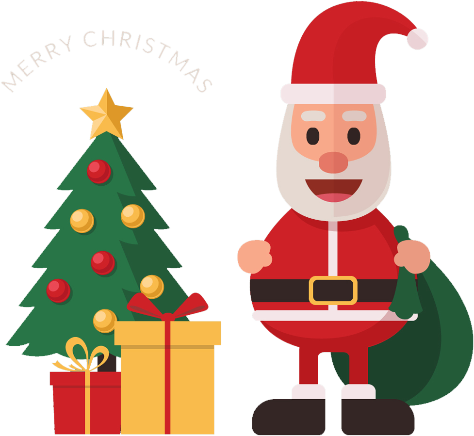 Santa Claus Christmas Tree Drawing Gift - Santa Claus Christmas Tree Drawing Gift (1222x1178)