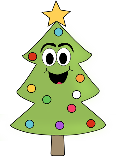 Cartoon Christmas Tree Clip Art - Cartoon Christmas Tree (372x500)