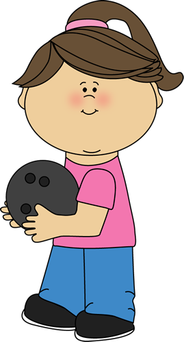 Bowling Clipart Cute - Girl Bowling Clip Art (269x500)