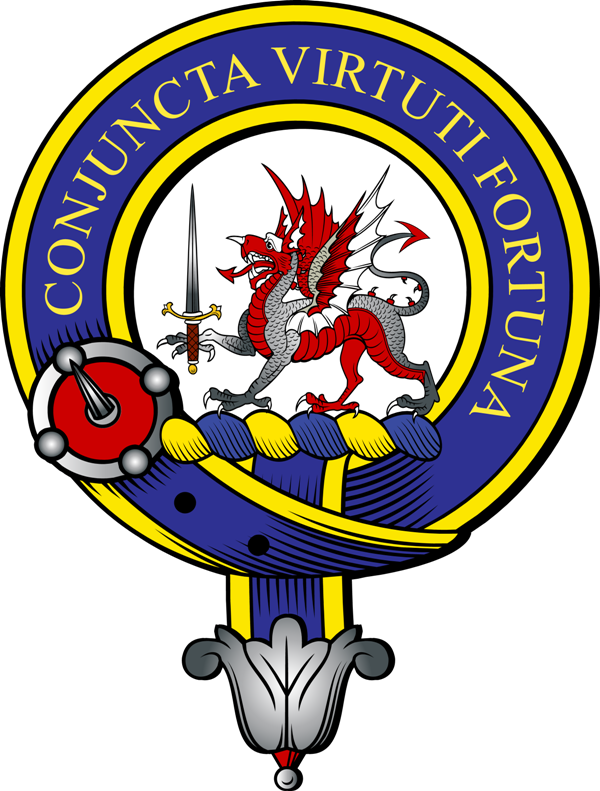 Macbeth Clan Crest Motto - Dragon Statant Shower Curtain (600x791)