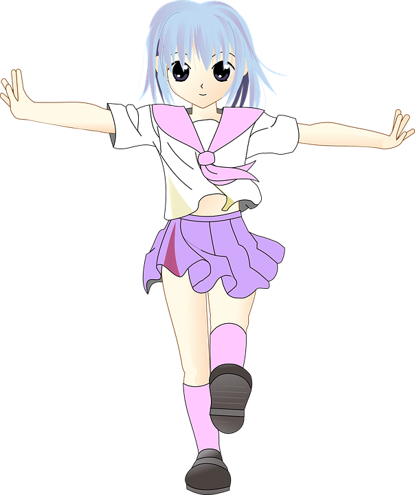 Manga Boy Png 27, Buy Clip Art - Walking Girl (604x720)
