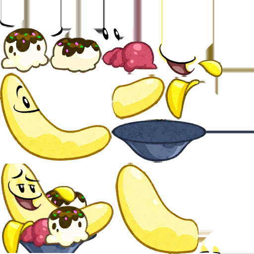 Banana Split Textures - Pvz Heroes Banana Split (512x512)