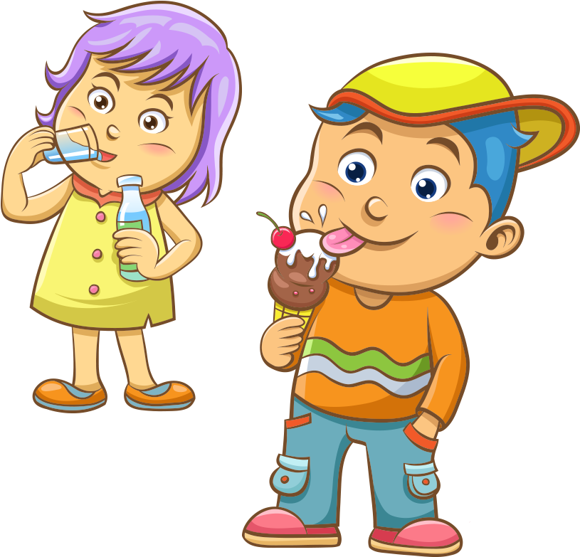 Ice Cream Banana Split Clip Art - Niño Comiendo Helado Png (945x945)