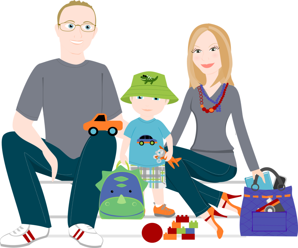 3 To 5 People Cartoon Family Drawing ~ Custom Illustration - 3 To 5 People Cartoon Family Drawing ~ Custom Illustration (1000x831)