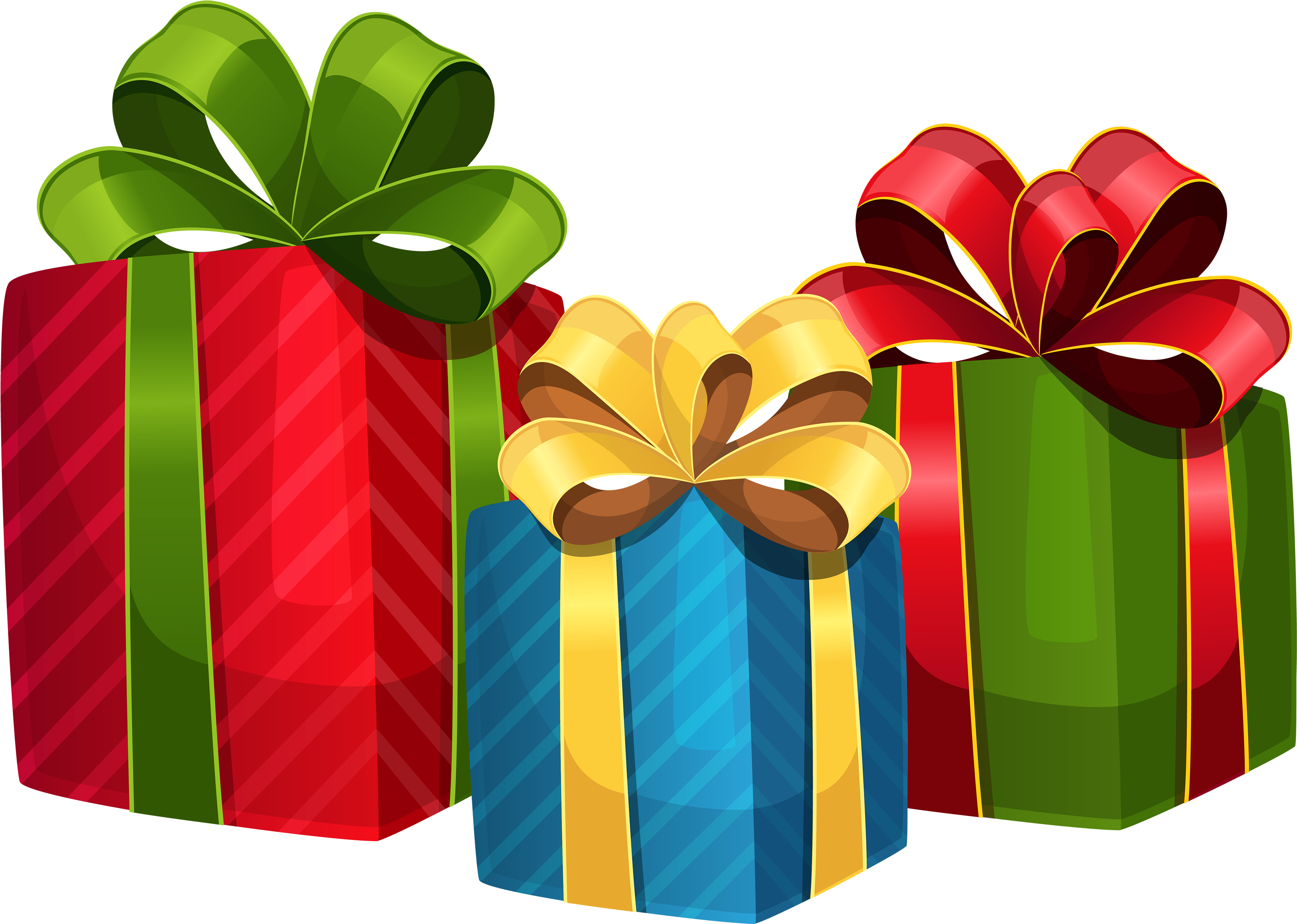 Colorful Gift Png Clipart - Christmas Gifts Vector Png (3500x2493)