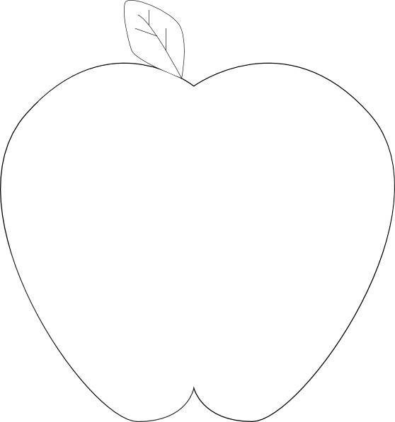 Black And White Apple Clipart - Strawberry Silhouette (558x597)