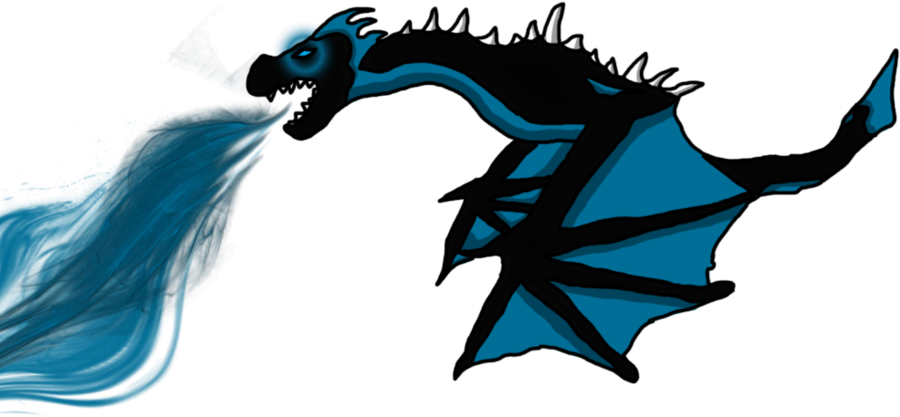Blue Dragon Clipart Fire - Dragon Blue Fire Png (900x417)