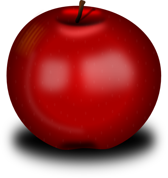 Vector Drawing Of Small Red Shiny Apple - Manzana Pdf (564x597)